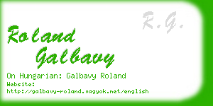 roland galbavy business card